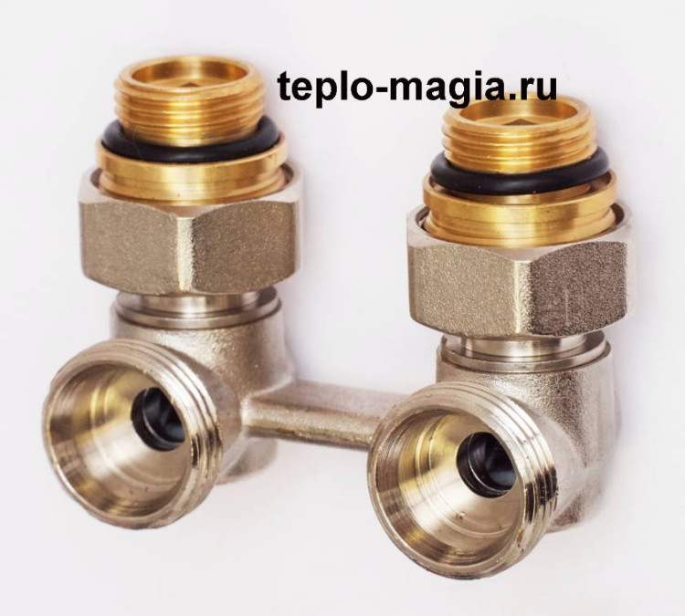 Узел нижнего подключения угловой WERT 3/4"х1/2"