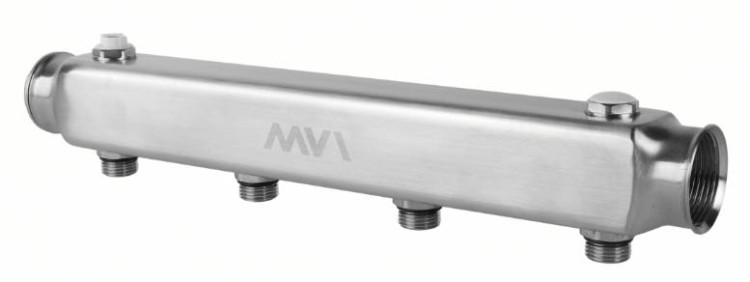 Коллектор ц/м100мм.из нерж.стали 1"х1/2" 4 вых. MVI