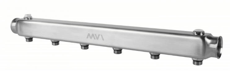Коллектор ц/м100мм.из нерж.стали 1"х1/2" 6 вых. MVI