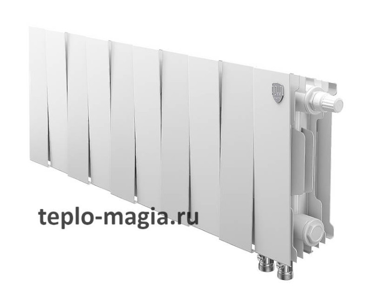 Биметаллический радиатор нижнее подключение Royal Thermo PianoForte 200 VD - 16секц. Bianco Traffico