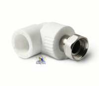 Угольник полипропиленовый PRO AQUA с накидной гайкой 25 x 3/4