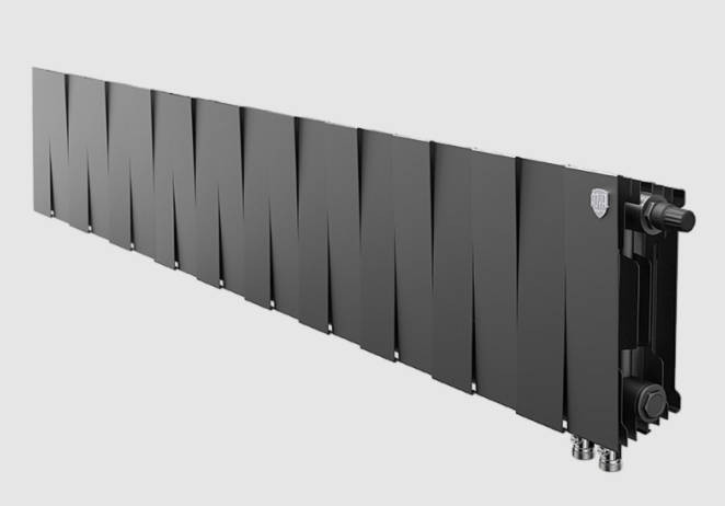 Биметаллический радиатор нижнее подключение Royal Thermo PianoForte 200 VD - 20 секц. Noir Sable