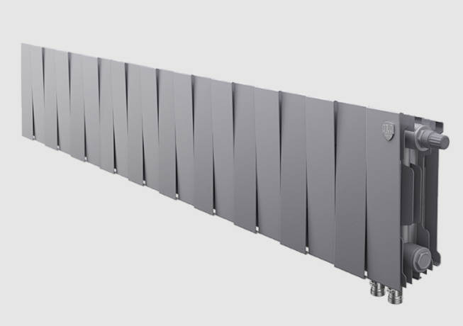 Биметаллический радиатор нижнее подключение Royal Thermo PianoForte 200 VD - 20 секц. Silver Satin