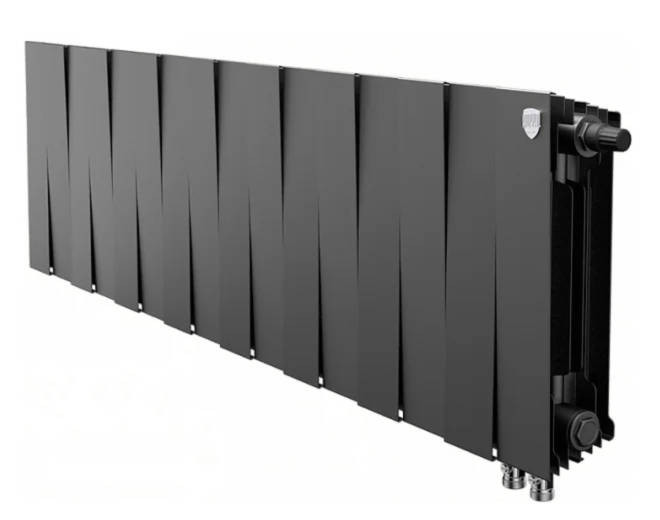 Биметаллический радиатор нижнее подключение Royal Thermo PianoForte 300 VD - 16секц. Noir Sable