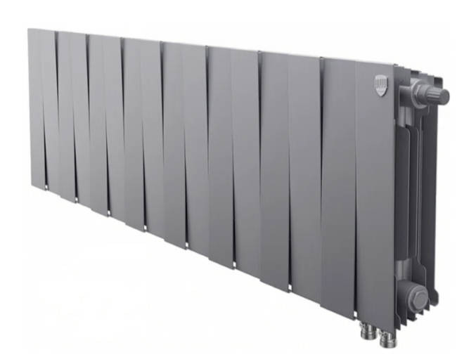Биметаллический радиатор нижнее подключение Royal Thermo PianoForte 300 VD - 16секц. Silver Satin