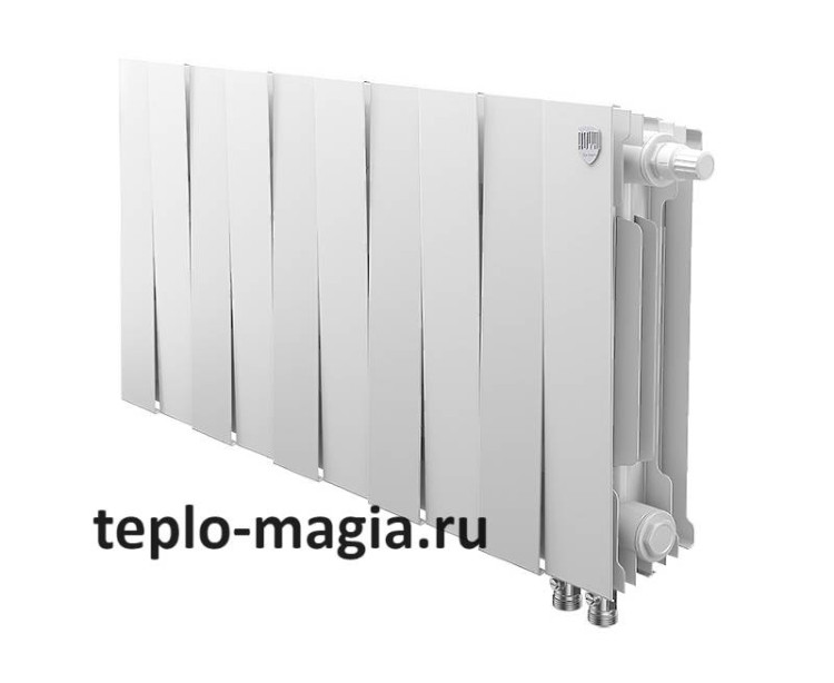 Биметаллический радиатор нижнее подключение Royal Thermo PianoForte 300 VD -12 секц. Bianco Traffico