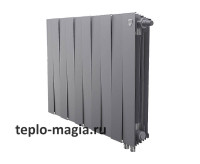 Биметаллический радиатор нижнее подключение Royal Thermo PianoForte 500 VD - 10 секц. Silver Satin