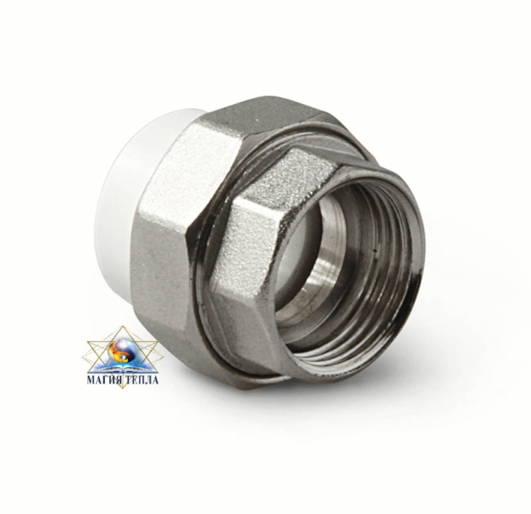 Муфта полипропиленовая комбинированная (американка) PRO AQUA с внутр. резьбой 20 x 3/4