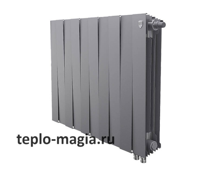 Биметаллический радиатор нижнее подключение Royal Thermo PianoForte 500 VD - 6 секц. Silver Satin