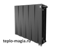 Биметаллический радиатор нижнее подключение Royal Thermo PianoForte 500 VD - 8 секц. Noir Sable
