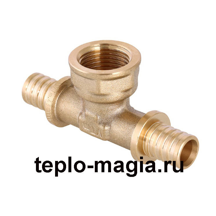 Тройник аксиальный с внутр.резьбой 16(2.2)x1/2"ВР VTm.432.G.160416