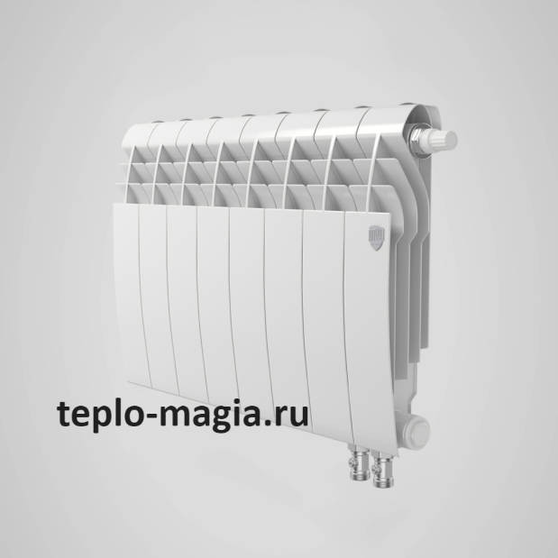 Биметаллический радиатор нижнее подключение Royal Thermo BiLiner 350 VD - 4 секц. Bianco Traffic