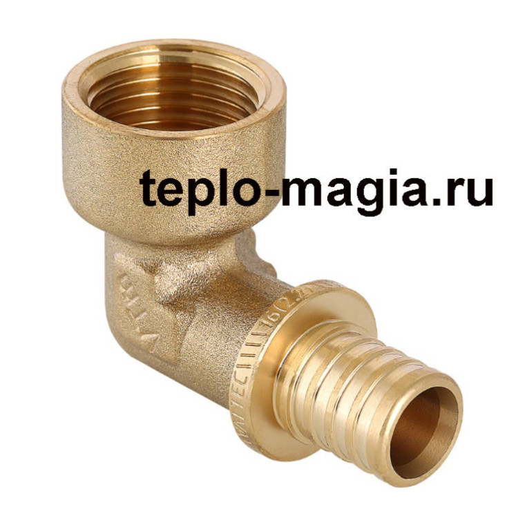 Уголок аксиальный с внутр.резьбой 16(2.2)x1/2"ВР VTm.452.G.001604