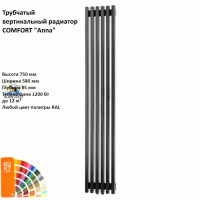 Вертикальный радиатор COMFORT Anna 60x30 750-12 секц 580 мм(1200 Вт)