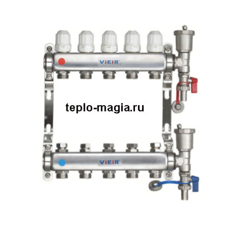 Коллект.группа БЕЗ КРАНОВ 2 вых.НЕРЖАВЕЙКА ,без расходомеров  VR115А